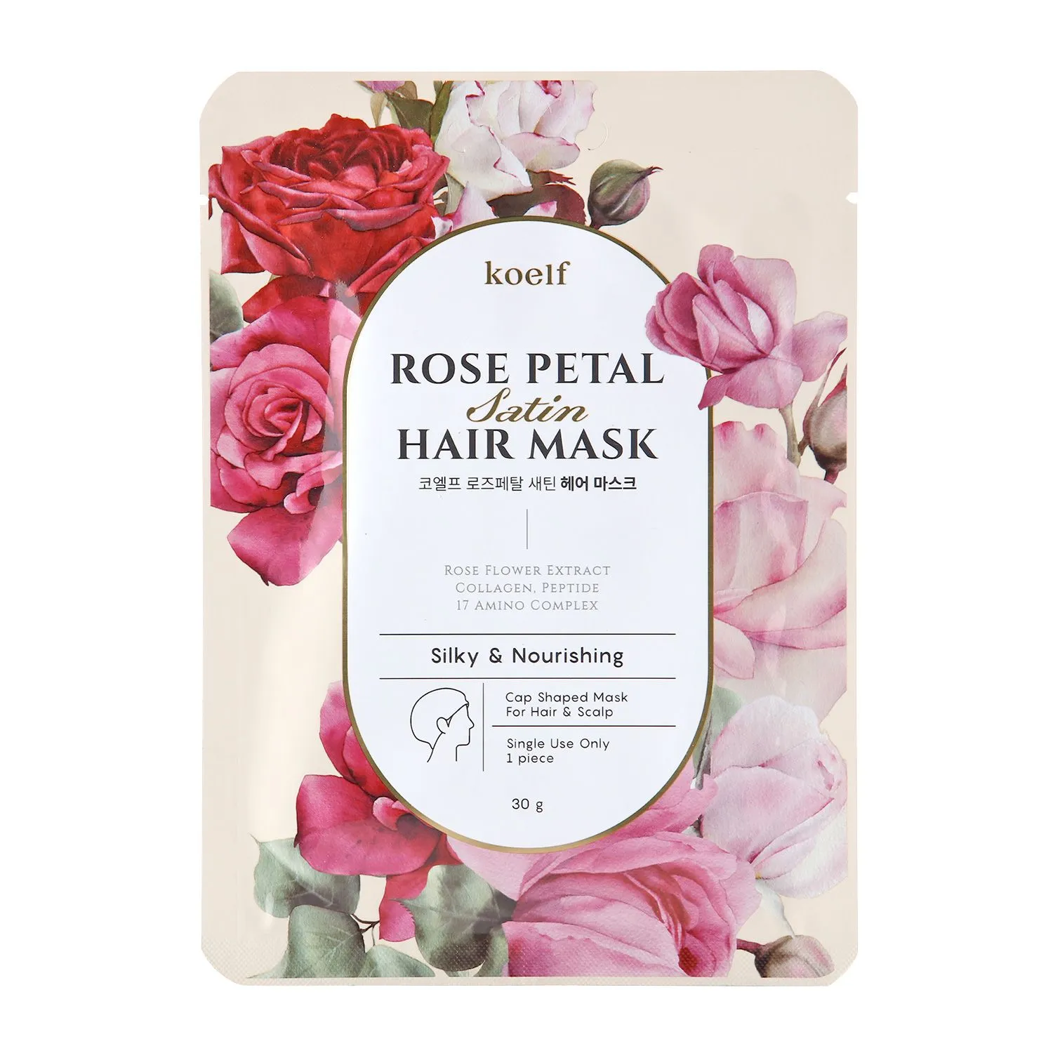 Petitfee & Koelf Rose Petal Satin Hair Mask 30 g / 1 pcs