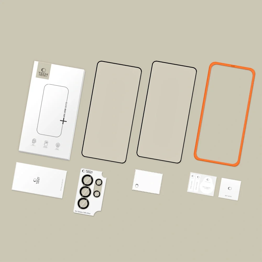 Tech-Protect Easy Set 3x ochranné sklo na Samsung Galaxy S26 Ultra, čierne erne