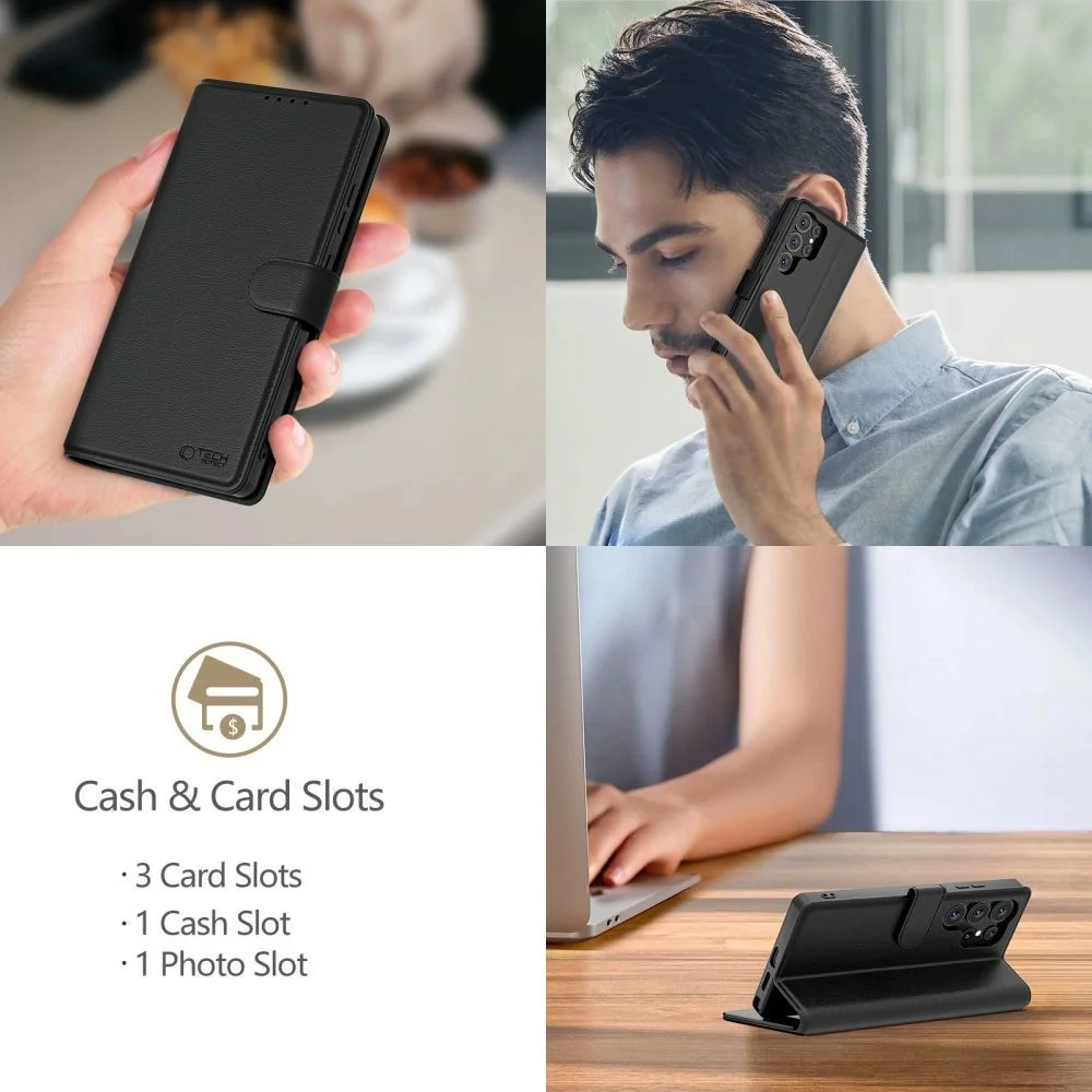 Tech-Protect Wallet knižkové puzdro na Samsung Galaxy S25 FE, čierne