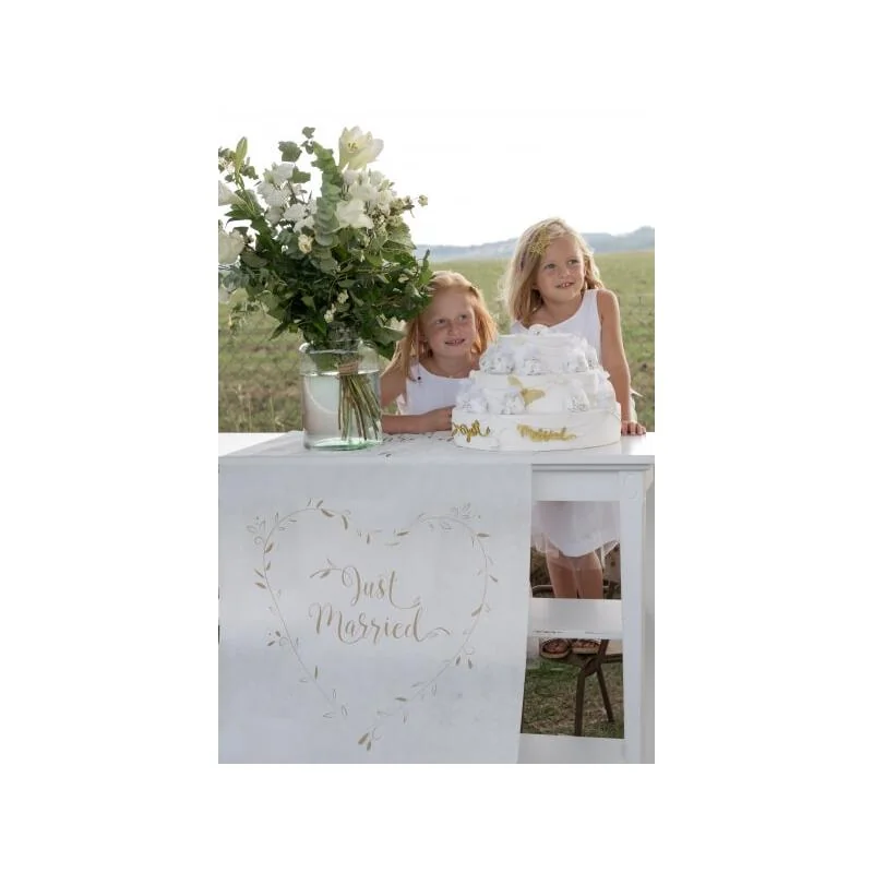 Slávnostný koberec biely Just Married 10mx75cm