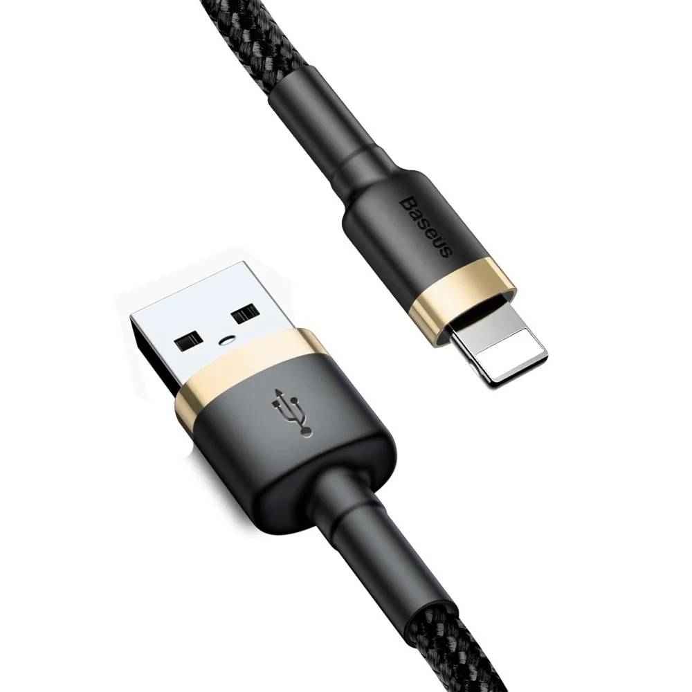 Baseus Cafule kábel USB / Lightning QC3.0 2A 3m, čierny/zlatý