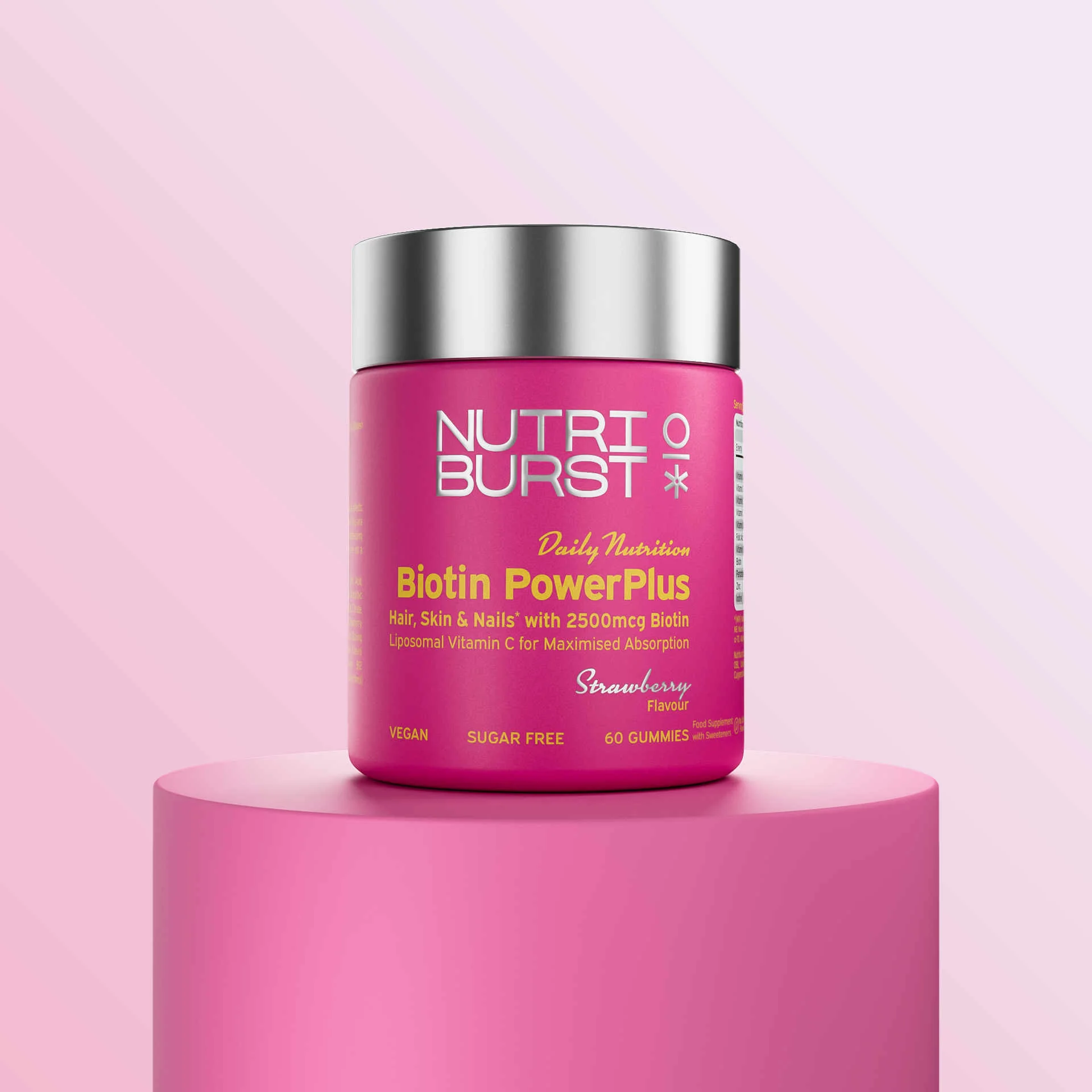 Nutriburst Biotin PowerPlus gummies jahoda 60 ks