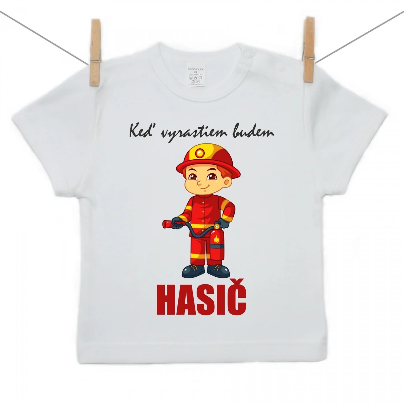 Boodyy Tričko s krátkym rukávom Keď vyrastiem budem hasič Veľkosť: 116