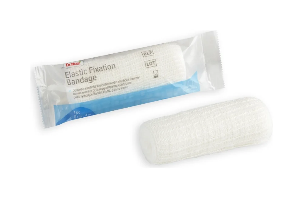 Obväz elastický nesterilný 8 cm x 4 m 1×1 ks, elastický obväz