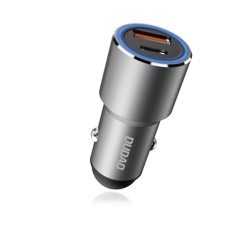 Dudao R4PQ autonabíjačka USB / USB-C QC, sivá