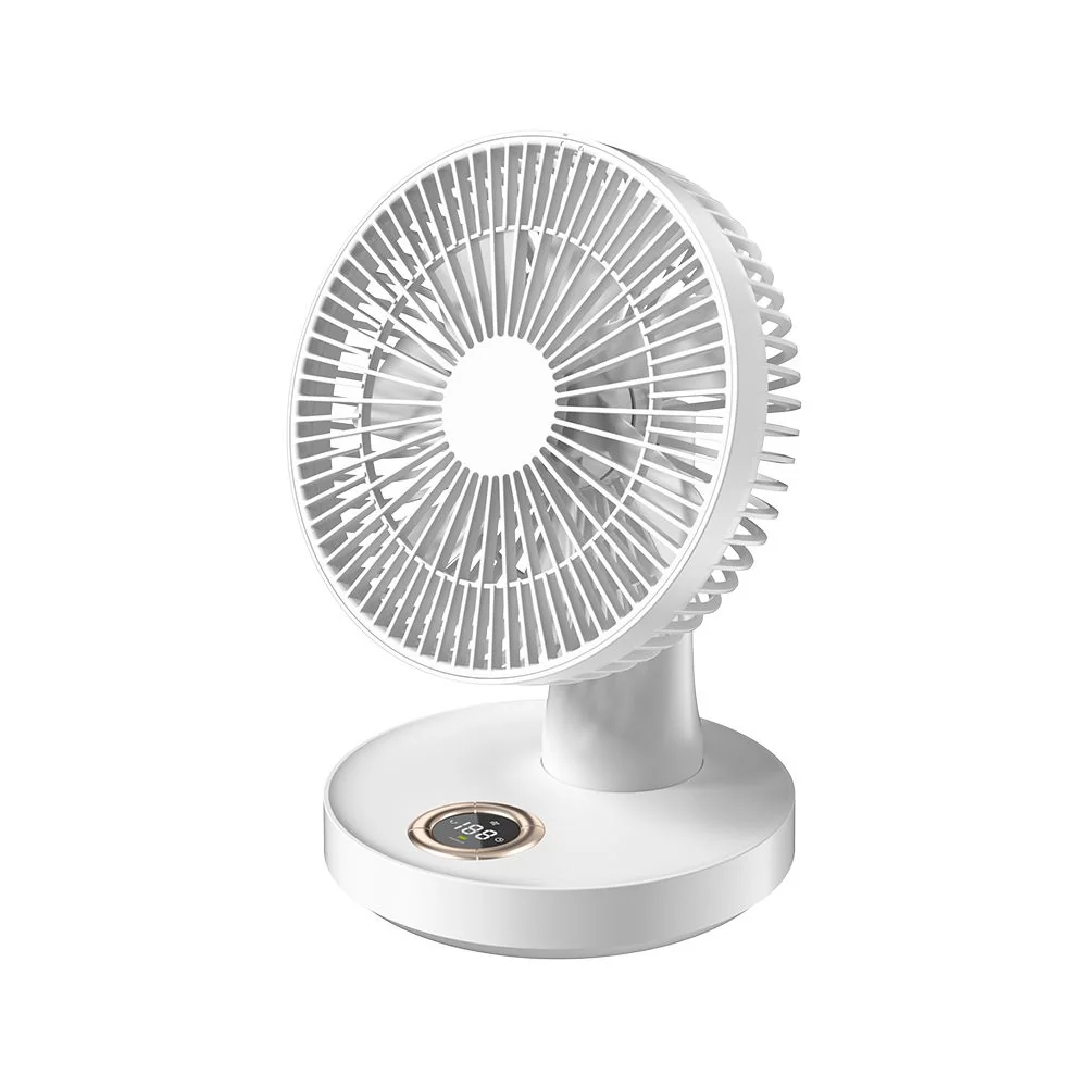 Plochý stolový ventilátor, biely