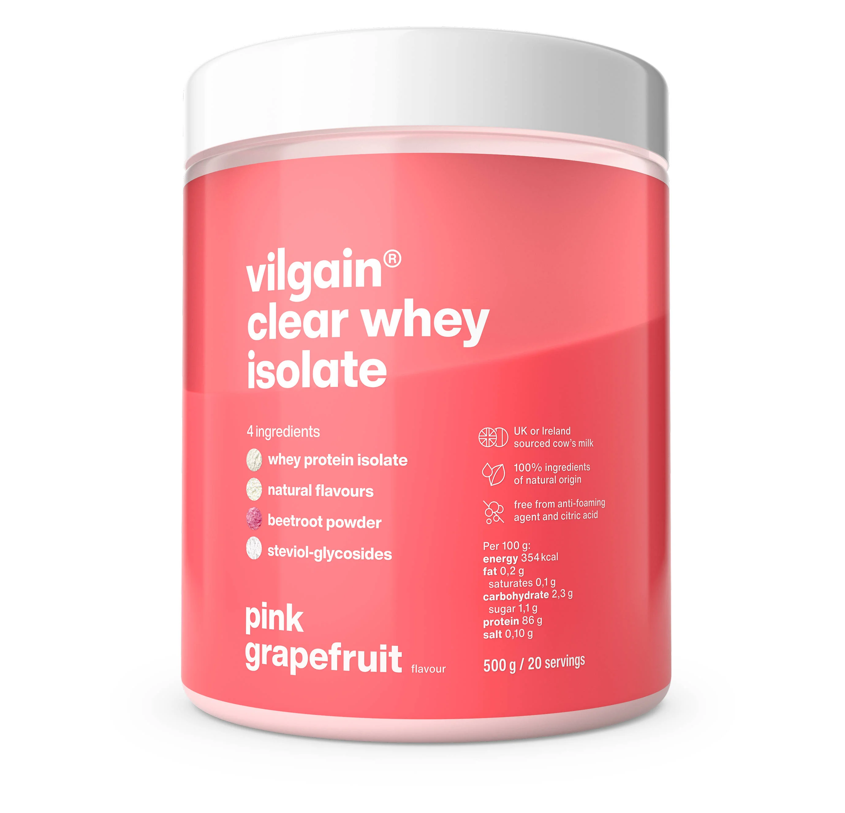Vilgain Clear Whey Isolate Pink grapefruit 500 g