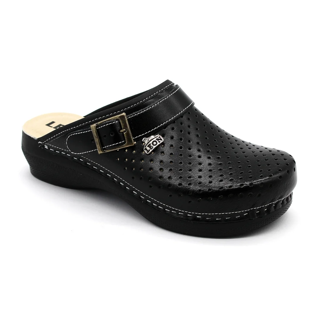 Leon PU101 Dámska zdravotná celokožená obuv uzavretá 41 - 26cm, čierna, 4,5 cm