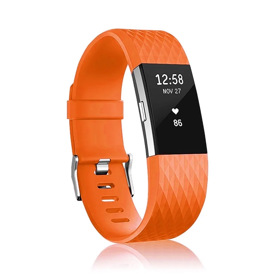 BStrap Silicone Diamond (Small) remienok na Fitbit Charge 2 orange