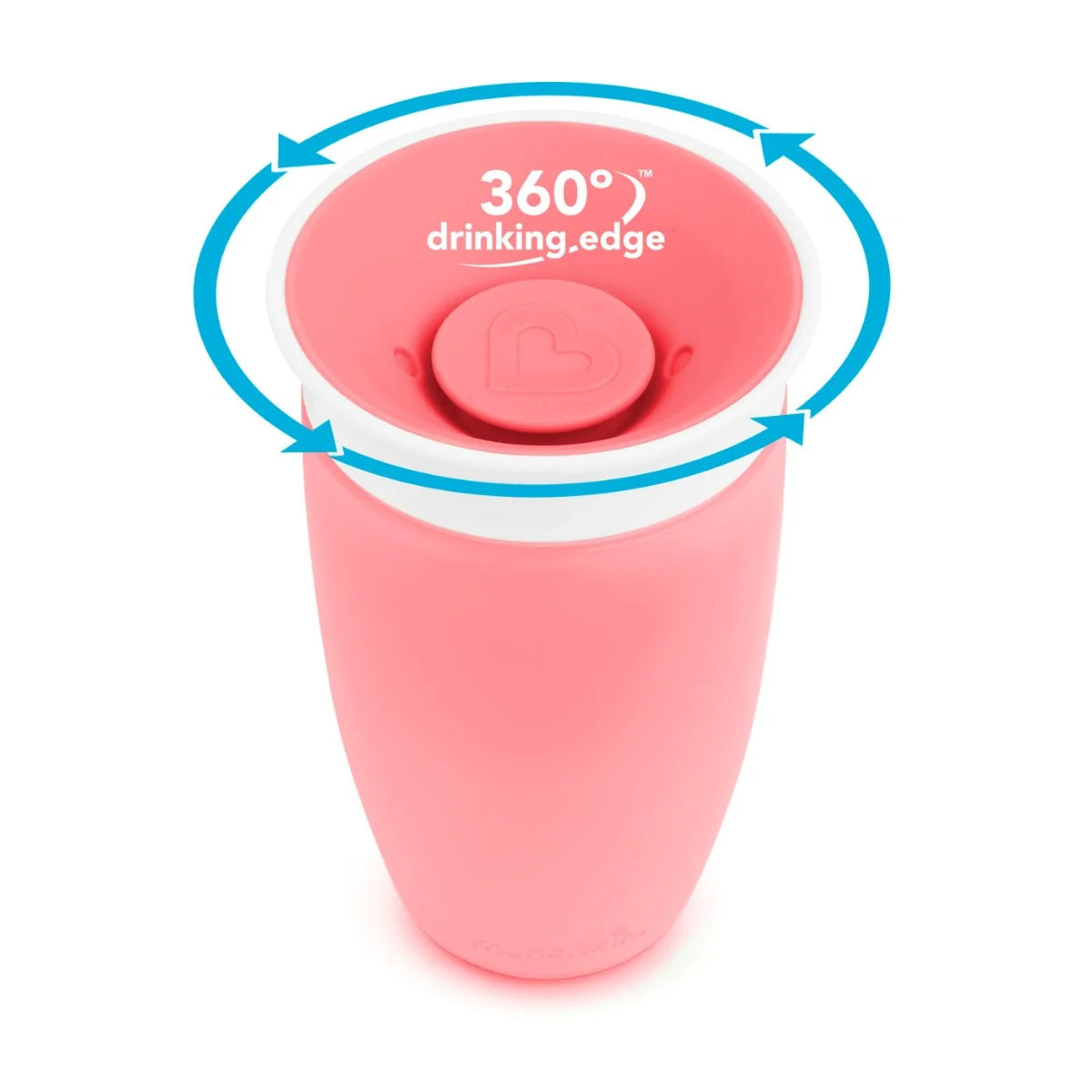 Munchkin Miracle 360° netečúci hrnček 296 ml, 12m+, ružový 1×1 ks, netečúci hrnček