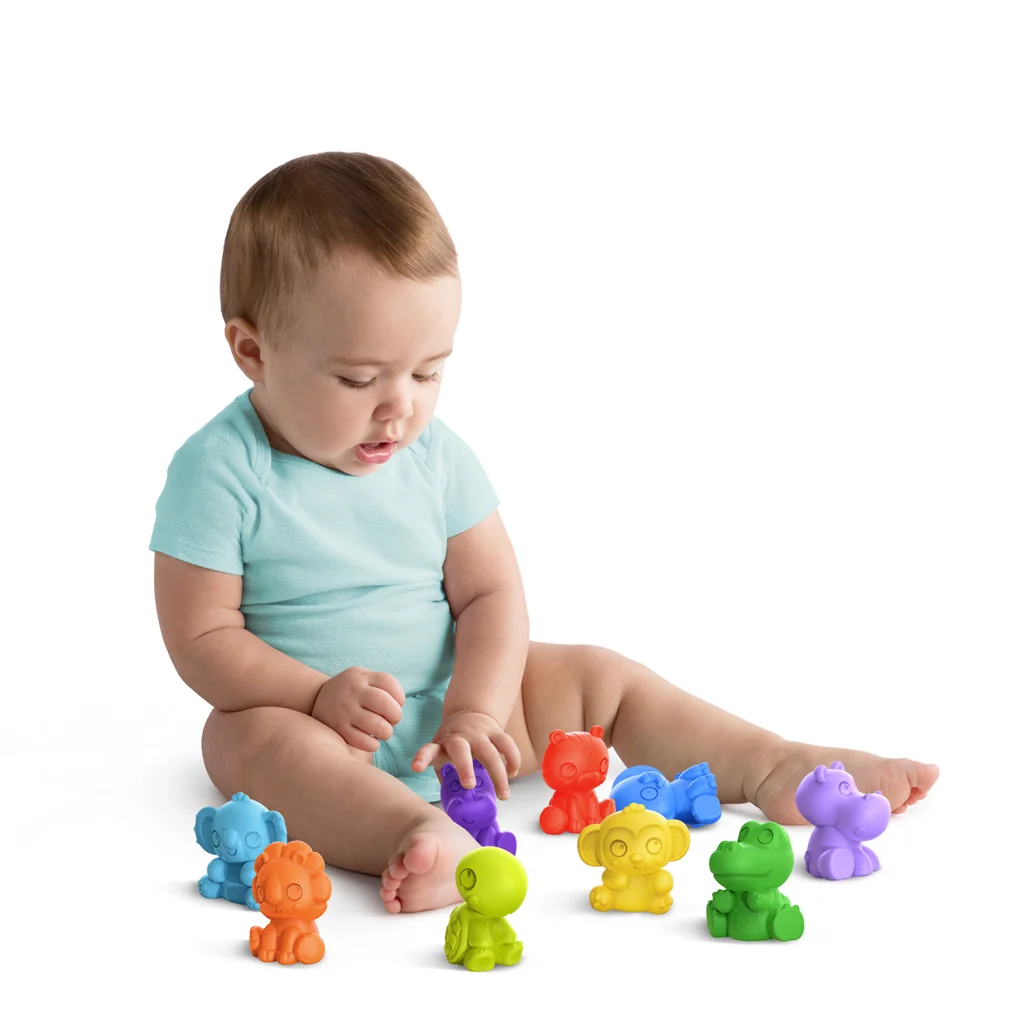BRIGHT STARTS Hračka zvieratká set 9 ks TropicAnimals, 3m+ 1×1 ks, hračka