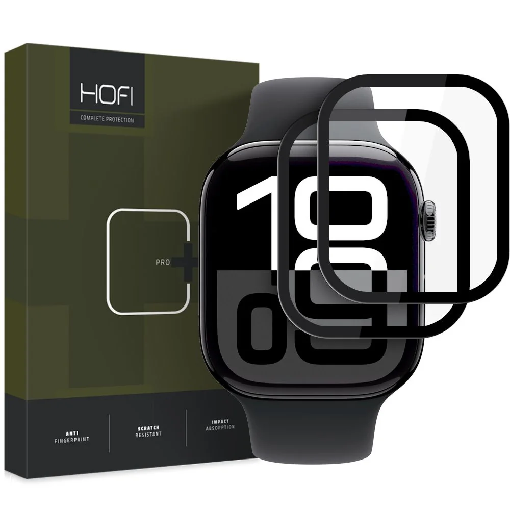HOFI Glass Pro Watch 2x ochranné sklo na Apple Watch 10 (46 mm), čierne e