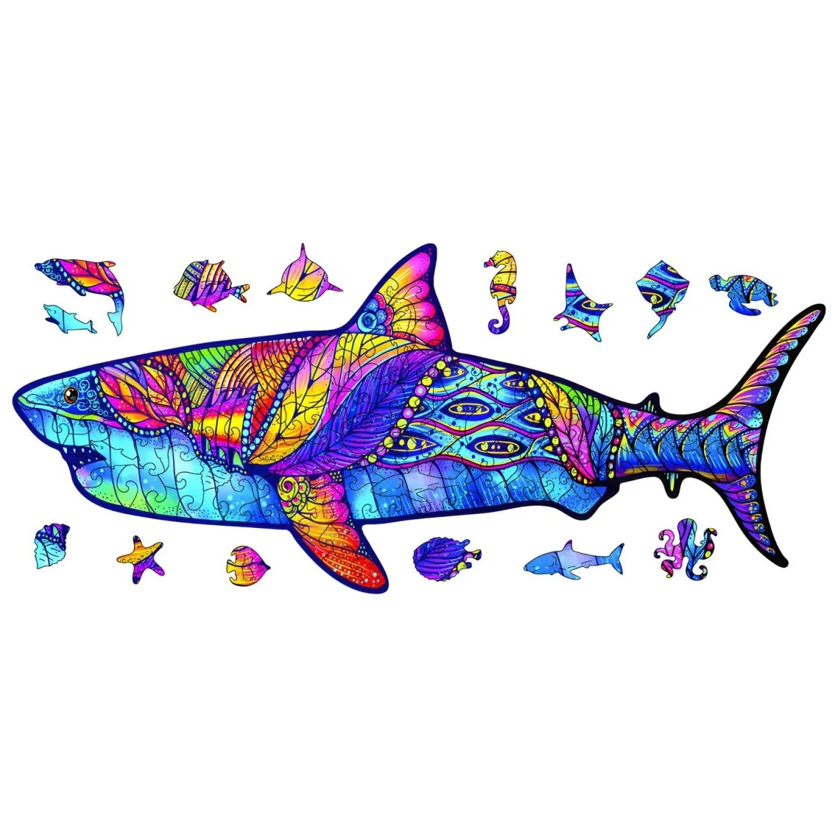 Drevené puzzle Shark/L 198 dielikov, veľkosť L