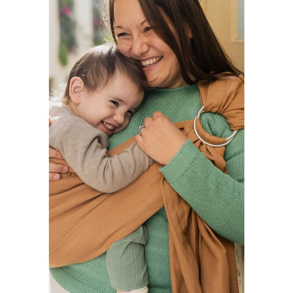 Boba Ring Sling detský nosič/šatka ľan/bambus, hnedá