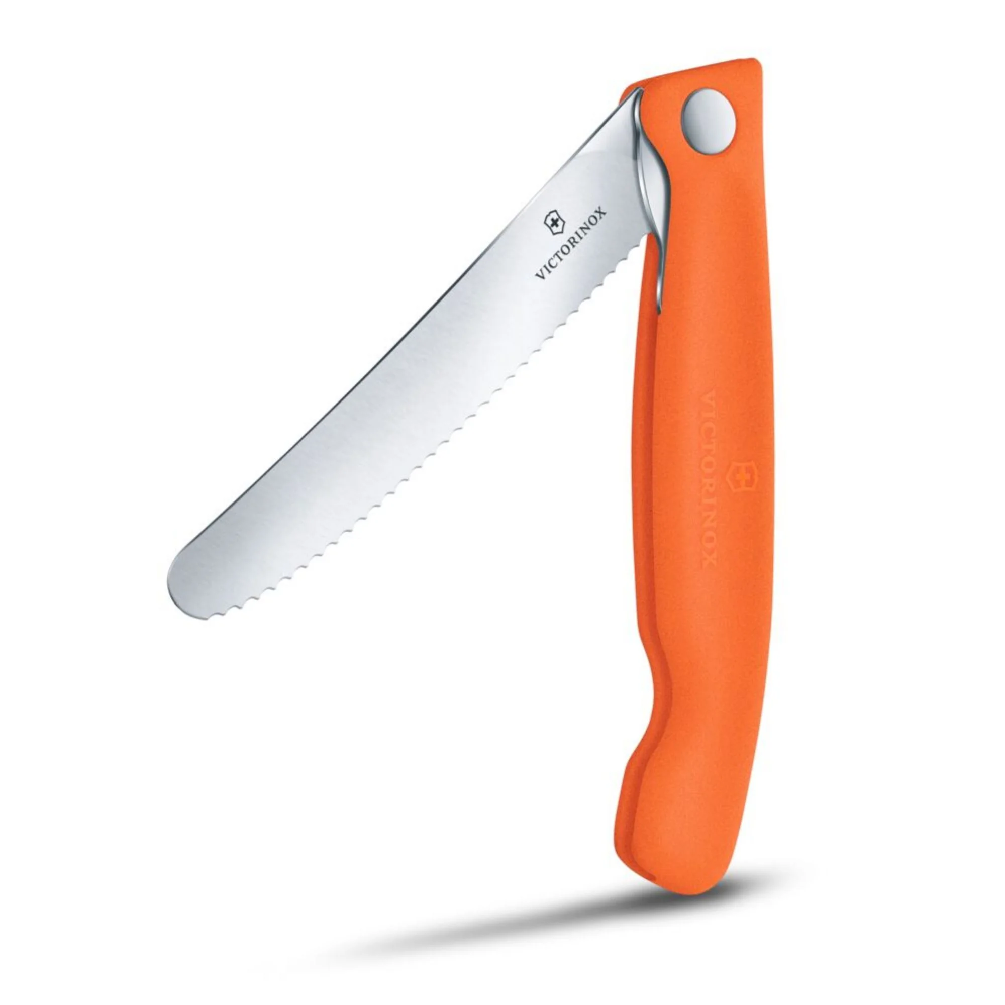 Swiss Classic, piknikový nôž, 11 cm, vlnitý, oranžový, krabička