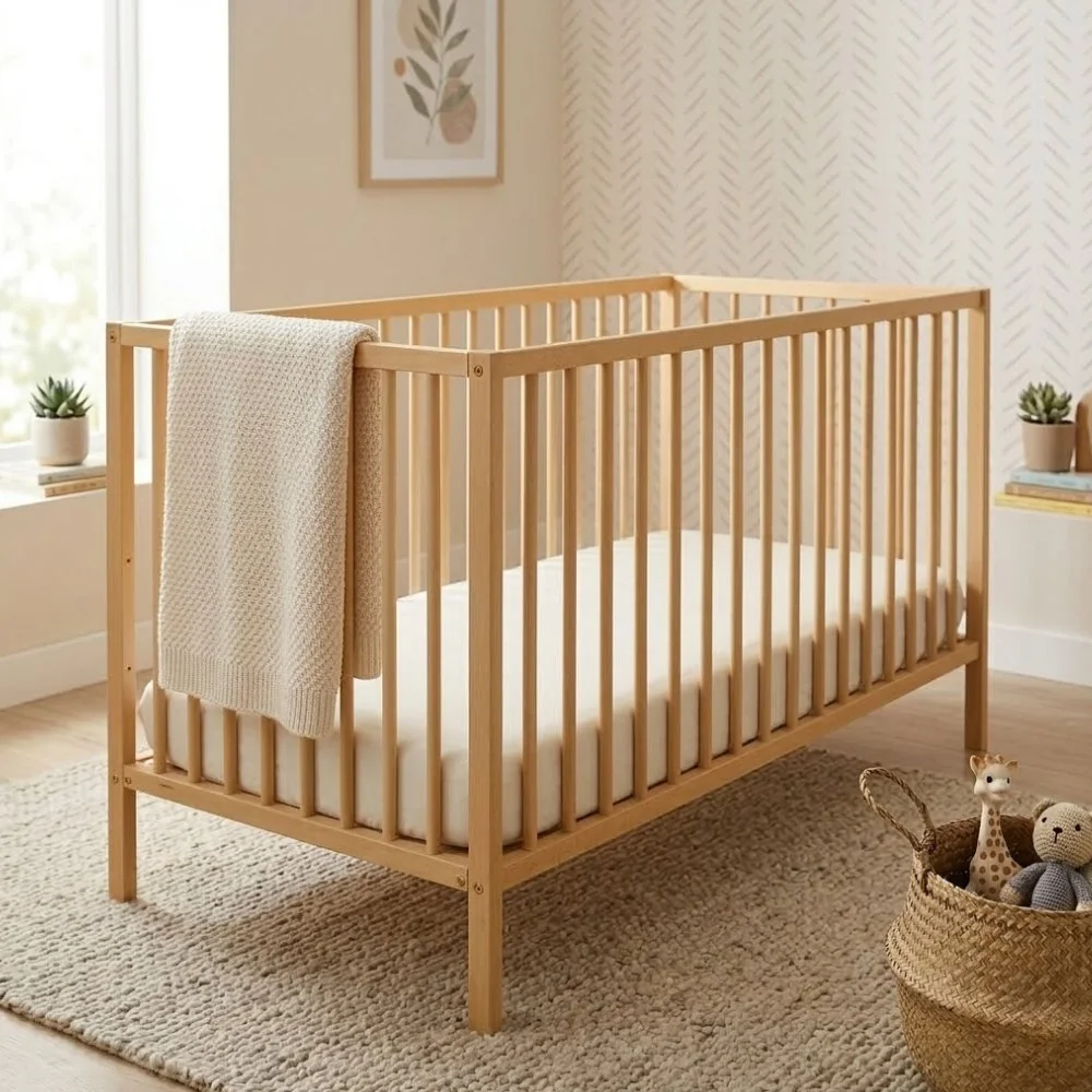 Postieľka drevená Nela Beech Wood 120x60 cm