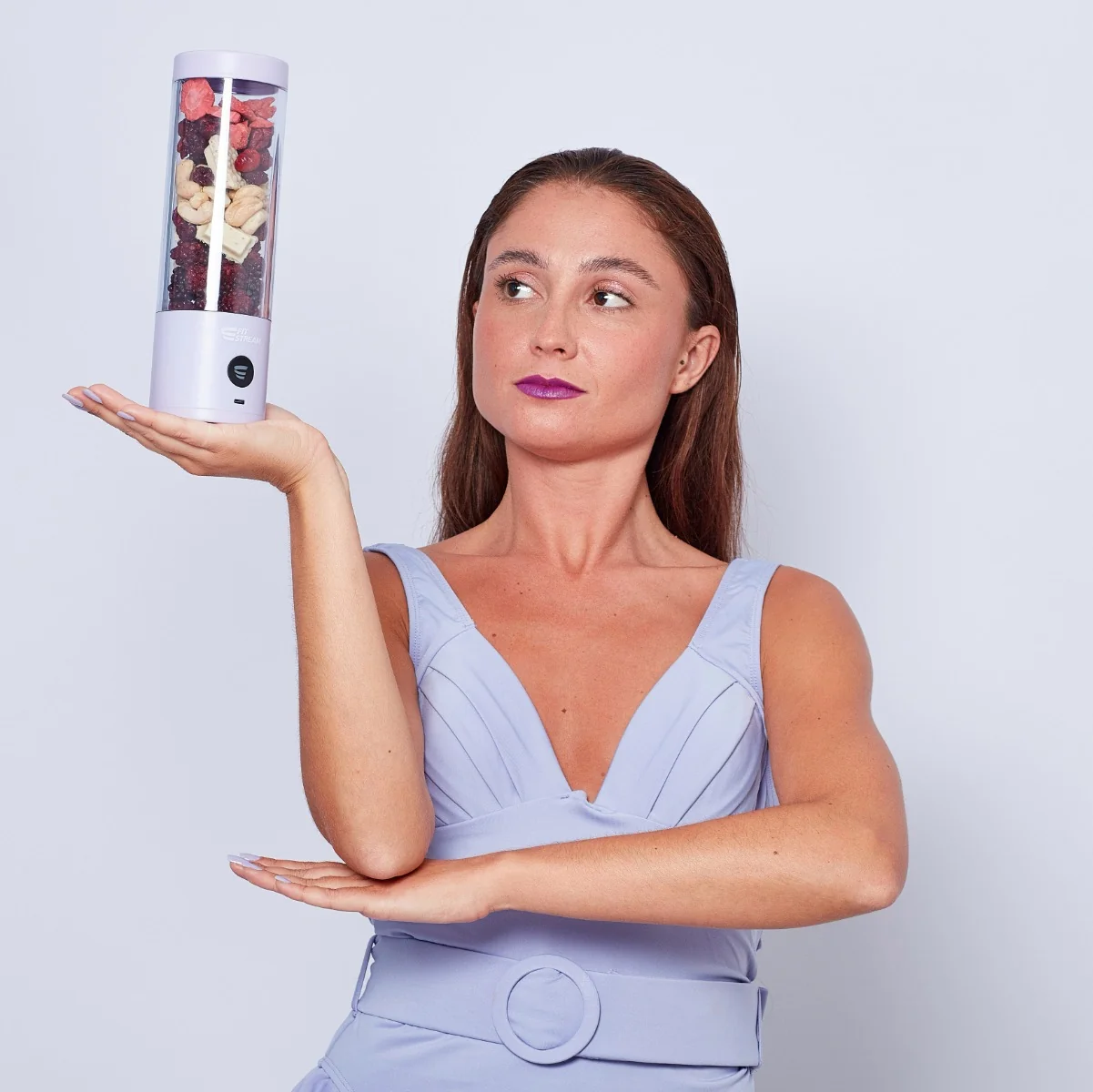 FitStream Pro fialový , prenosný, USB nabíjatelný mixér 1×1 ks, smoothie mixér