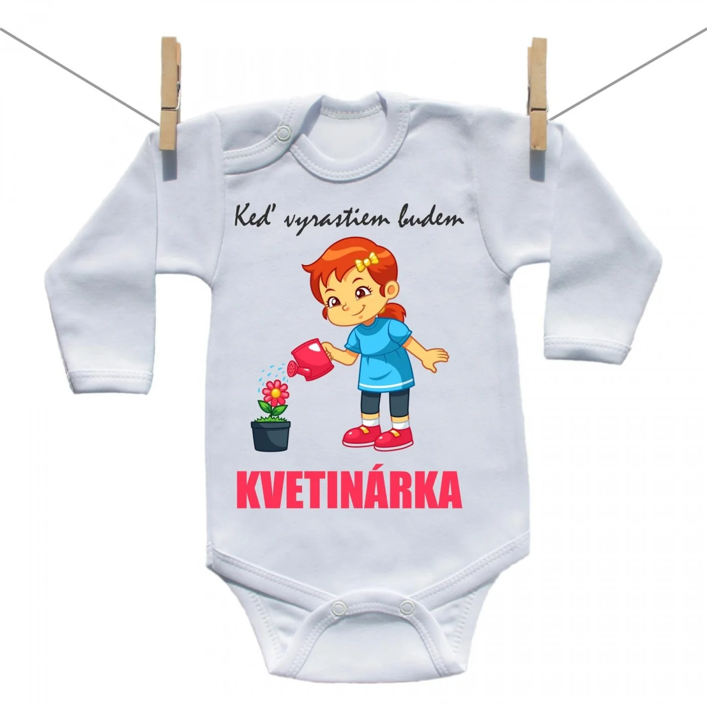 Boodyy Body s dlhým rukávom Keď vyrastiem budem kvetinárka Veľkosť: 74