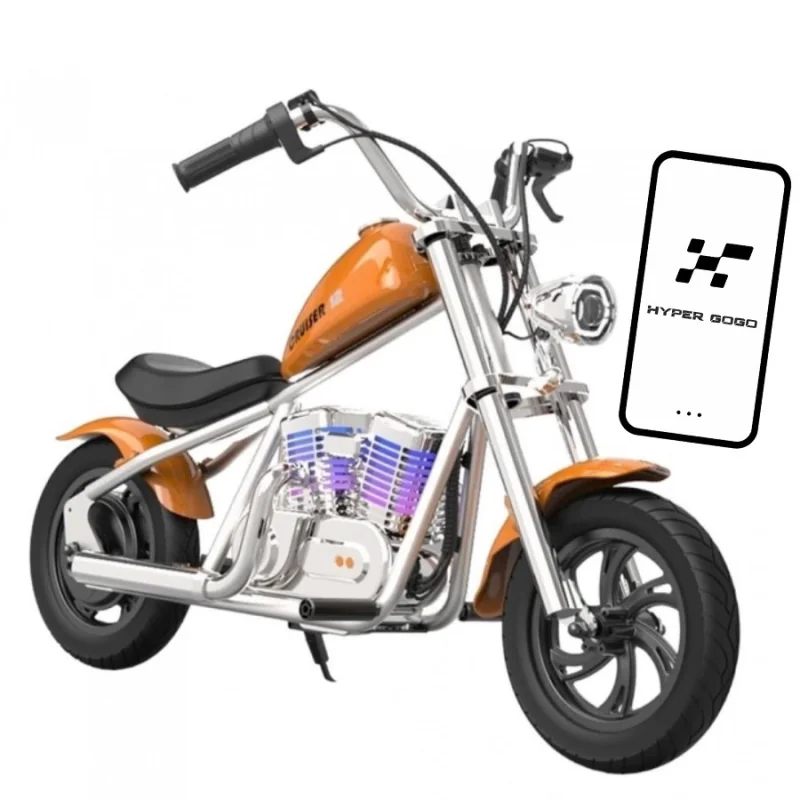 Hyper Gogo Cruiser 12 Plus detská elektrická motorka s aplikáciou, oranžová