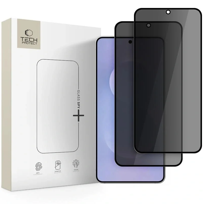 Tech-Protect Glass Spy 2x ochranné sklo na Samsung Galaxy S25 Edge, čierne erne