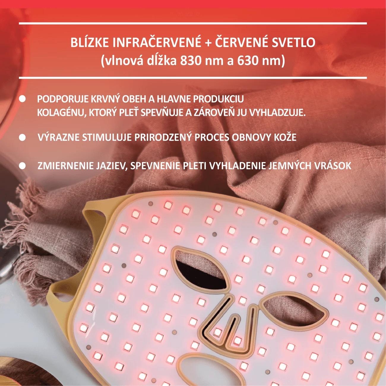 LED maska so svetelnou terapiou