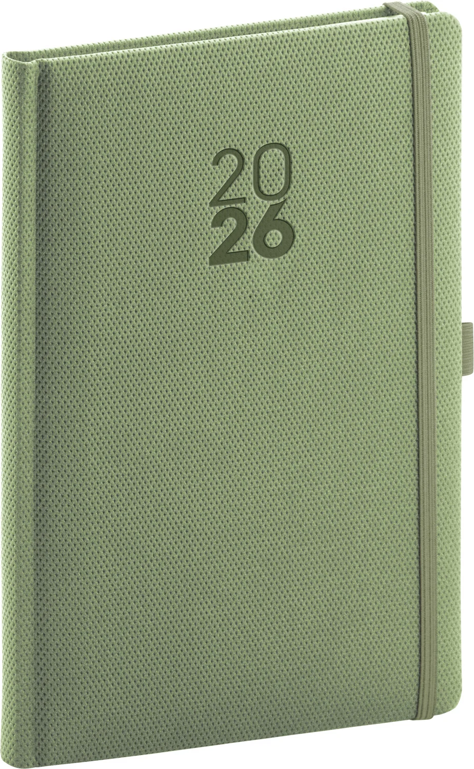 NOTIQUE Týždenný diár Diamante 2026, olivový, 15 x 21 cm