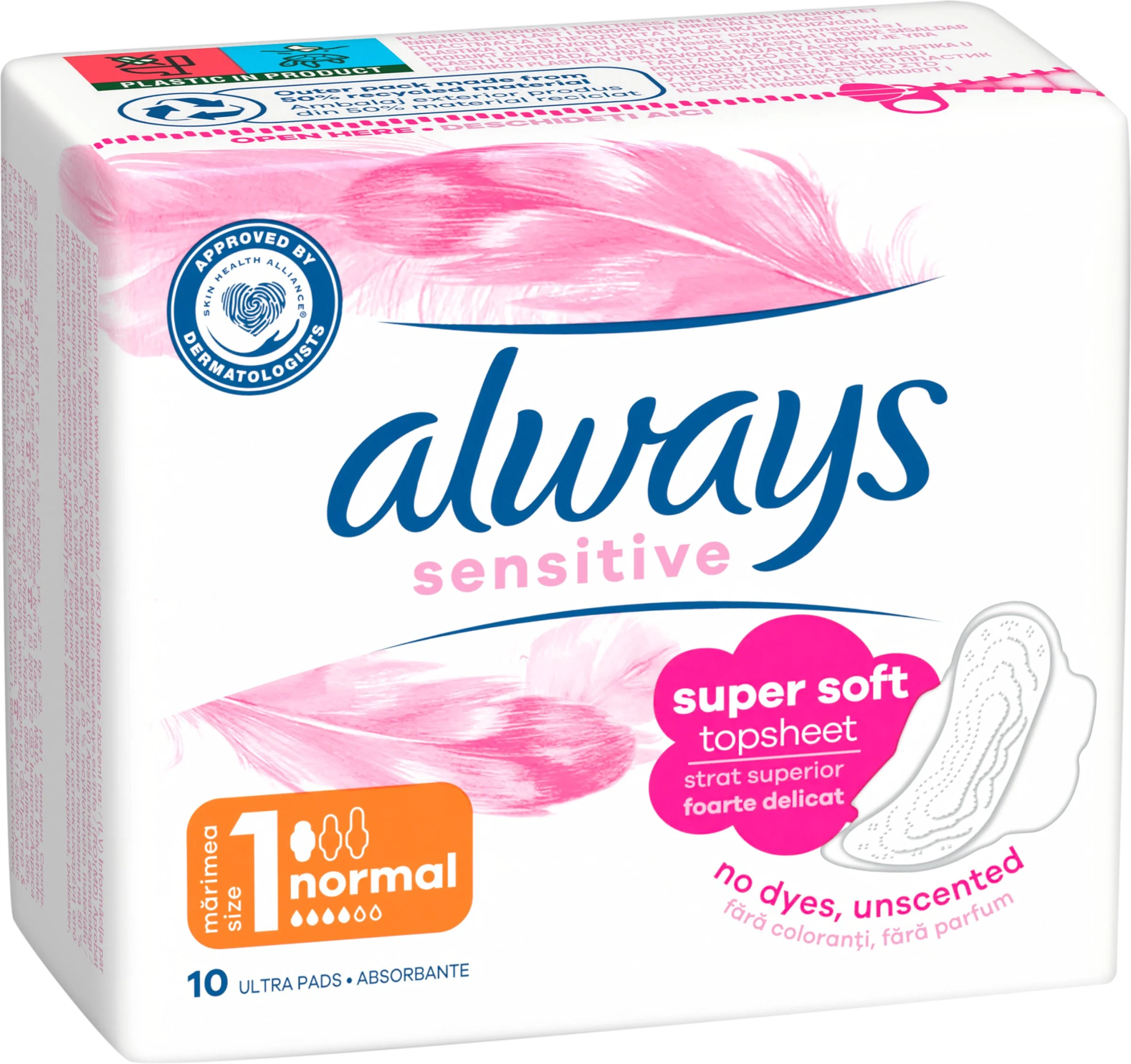 Always Ultra Single 10ks Sensitive Normal Plus 1×10 ks, hygienické vložky