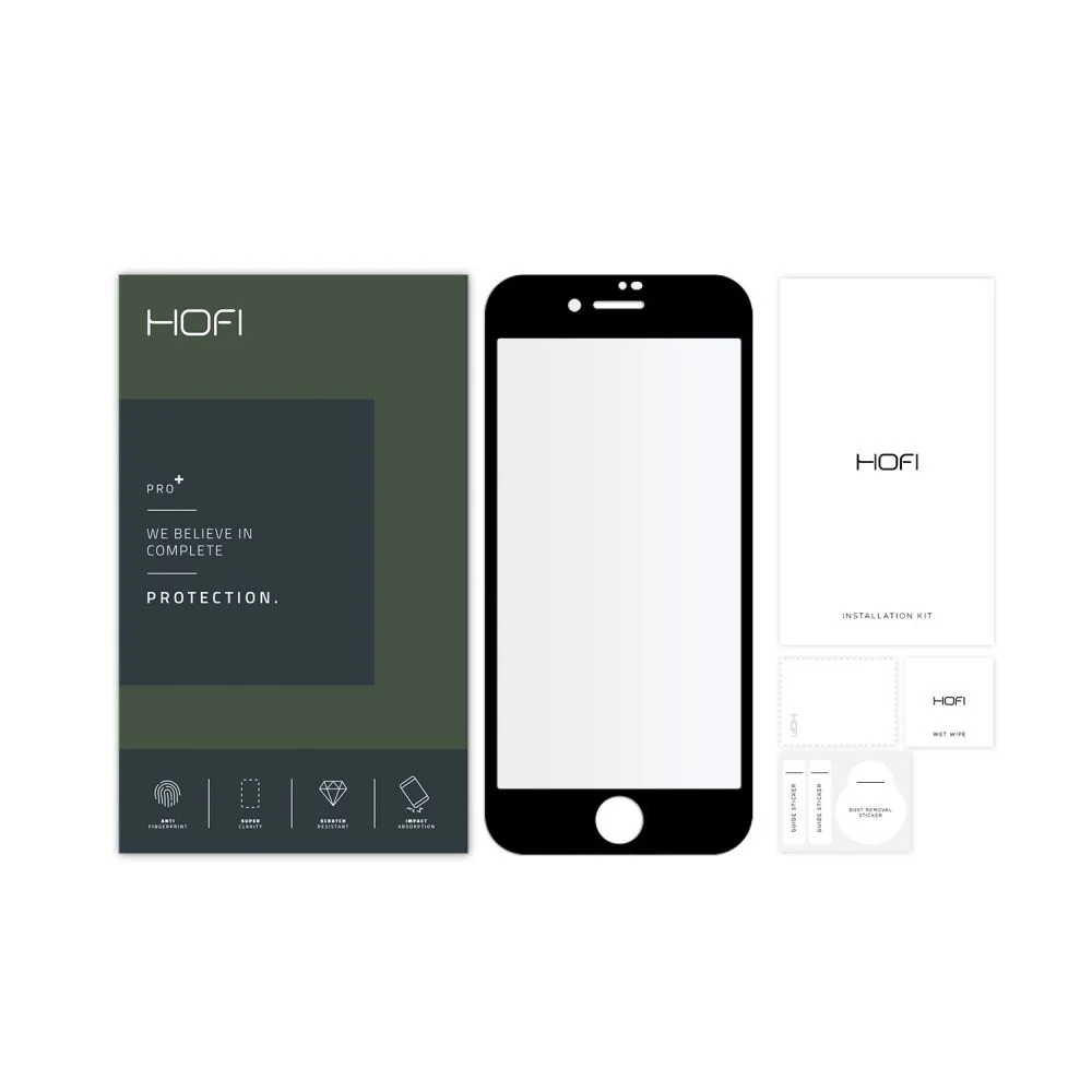 HOFI Tempered Glass Pro ochranné sklo na iPhone 7 / 8 / SE 2020 / 2022, čierne , čierne