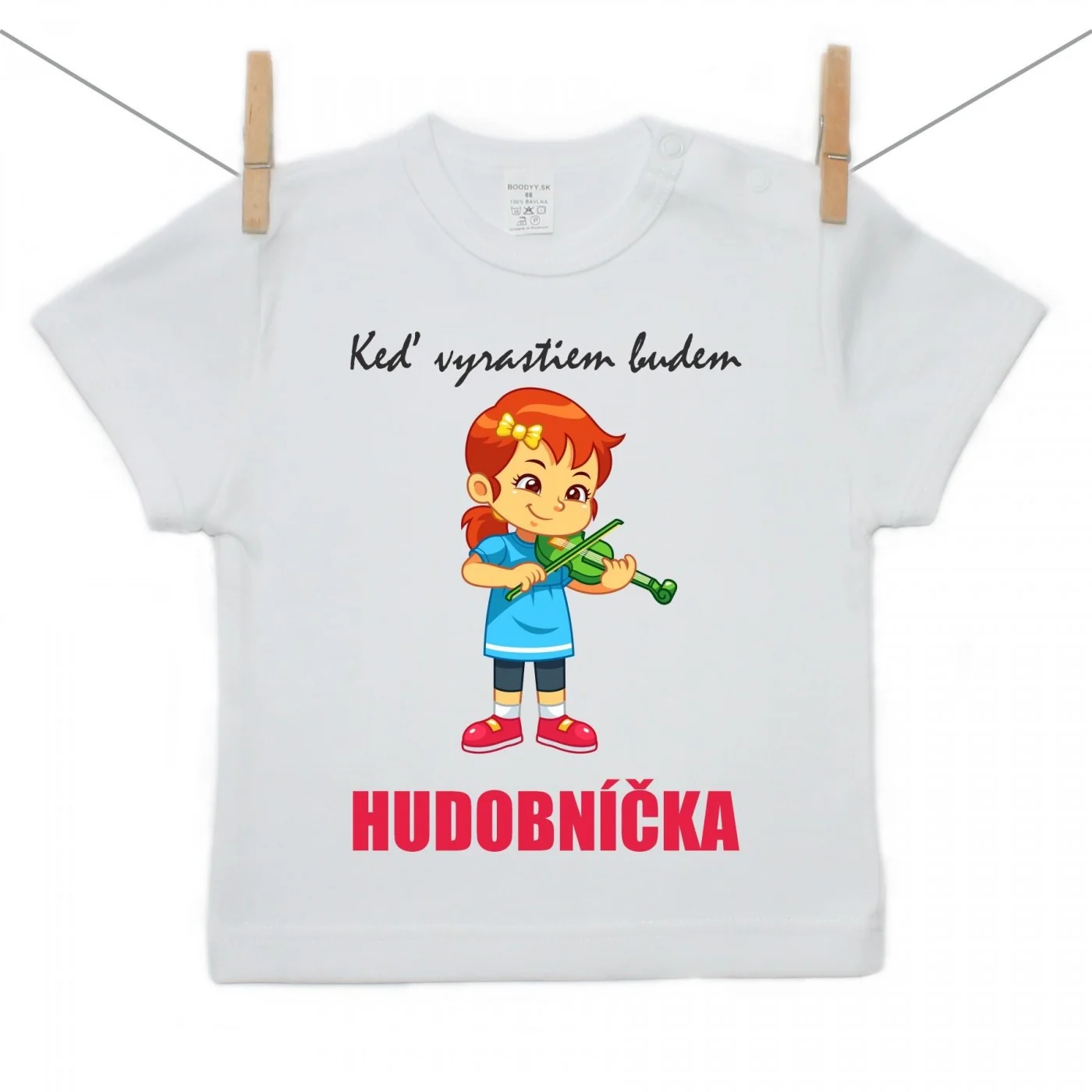 Boodyy Tričko s krátkym rukávom Keď vyrastiem budem hudobníčka Veľkosť: 86