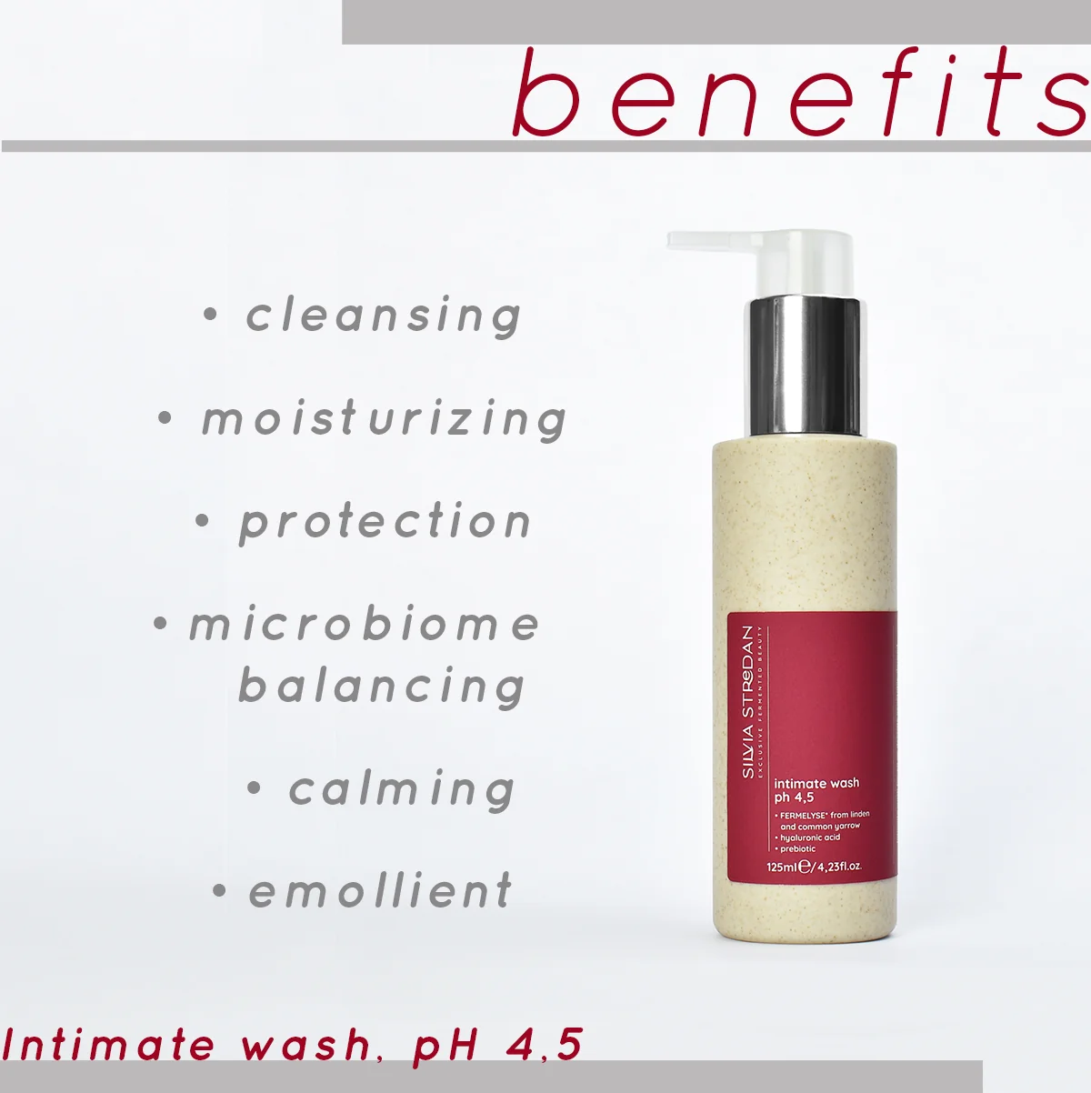 Gél na intímnu hygienu, pH 4.5; 125ml - exkluzívna beauty-fermentovaná kozmetika, slovenský výrobok