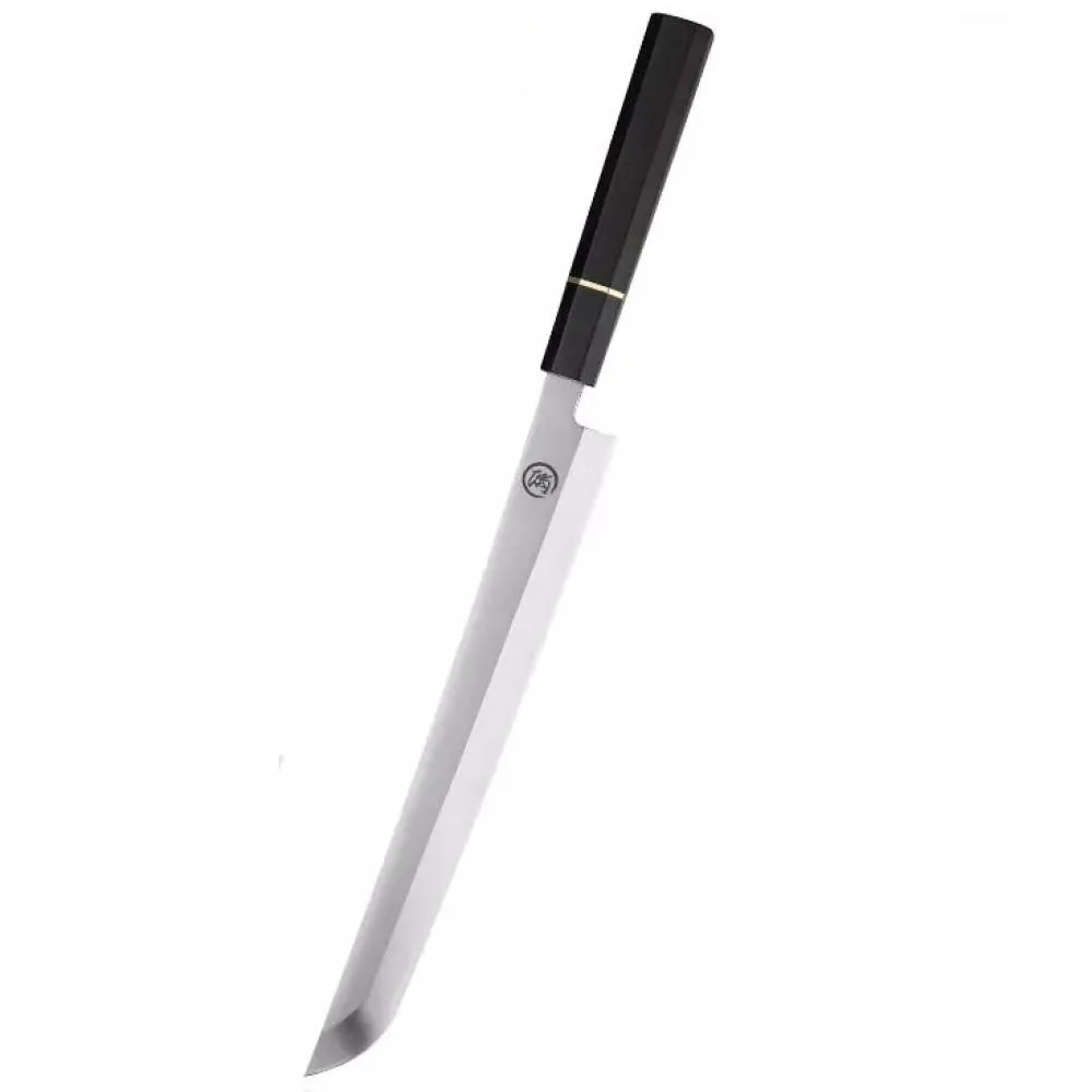 Kuchynský nôž na sushi s jednostranne brúsenou 26,5 cm, hnedá/čierna