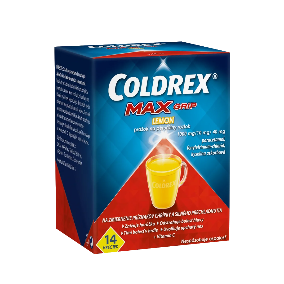 COLDREX MaxGrip Citron 1×14 ks, liek proti chrípke a prechladnutiu