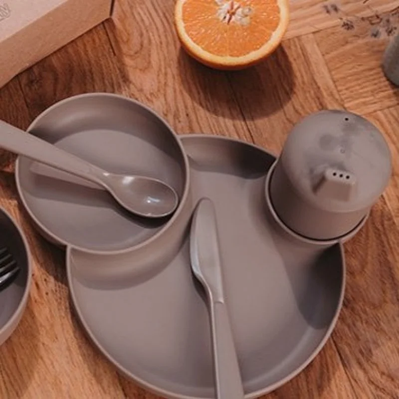 DANTOY tiny Bio jedálenský set Mocca 7ks 0m+