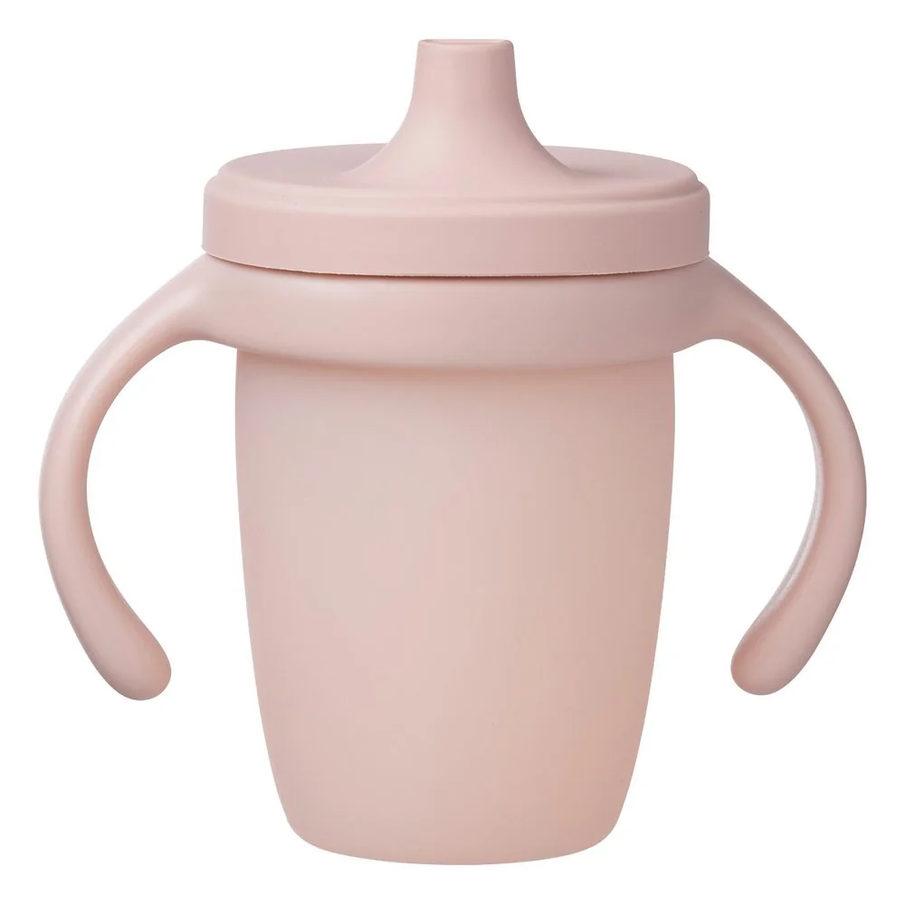 Silikónový hrnček s pítkom 240 ml ružový, silikón, 240 ml
