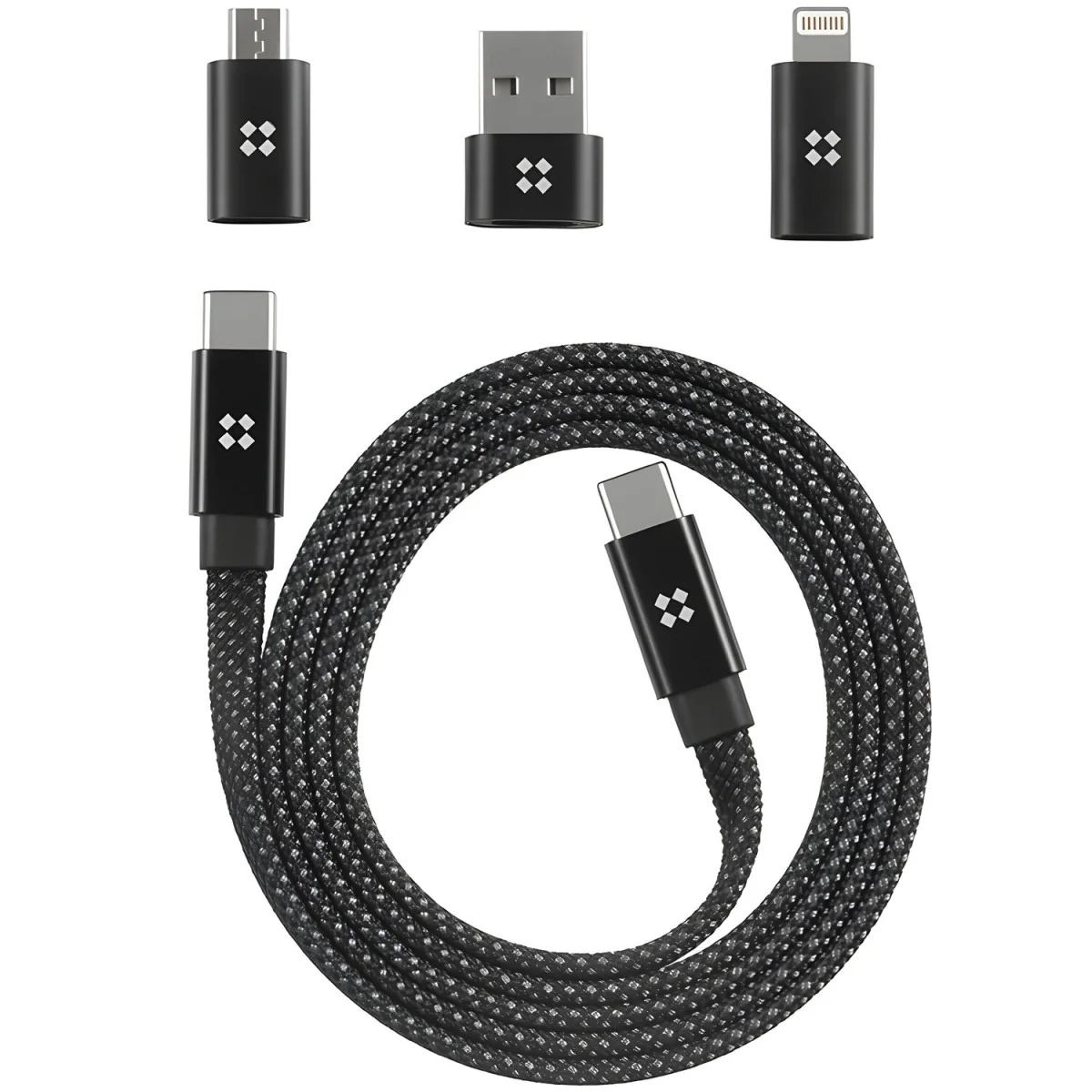 Magnetický Type-C kábel 240W - 1 m - Čierna 1 x 1m, opletený nylon