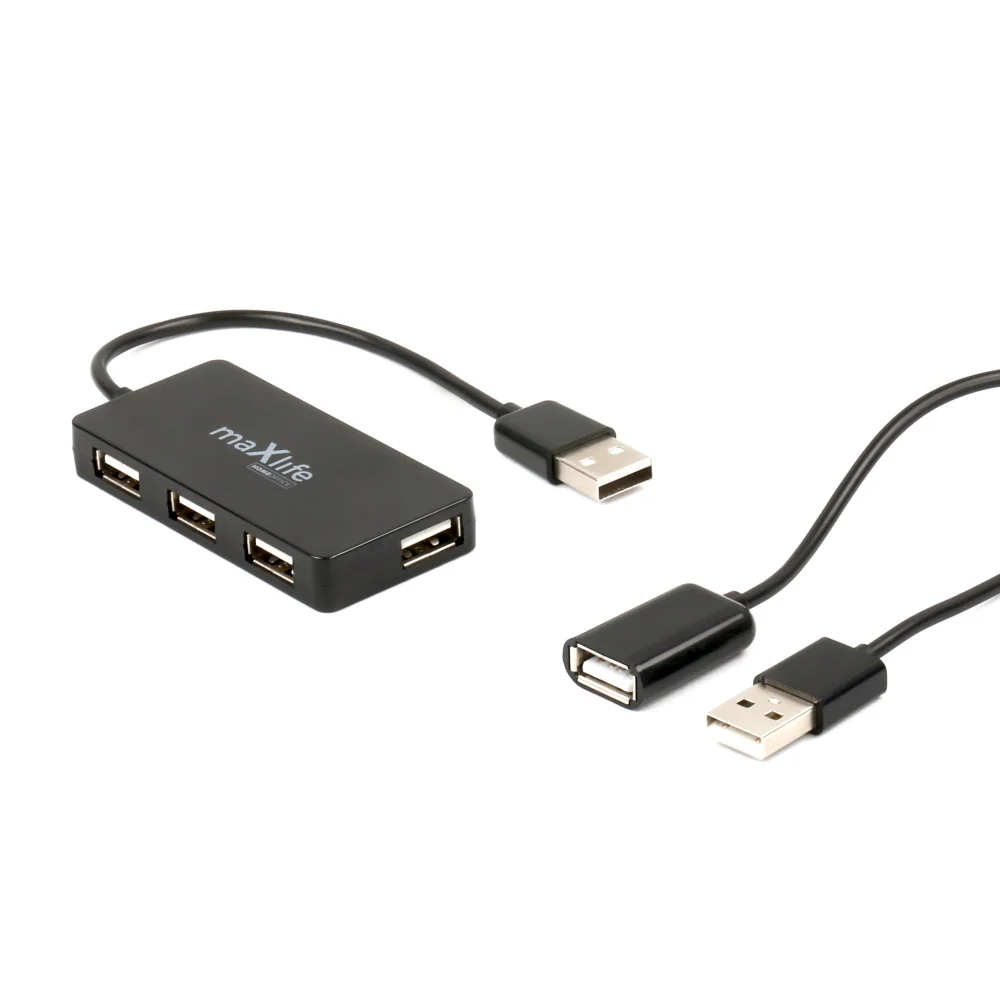 Maxlife Home Office rozbočovač USB 2.0 HUB - 4x USB 1,5m OEM0002311 čierna