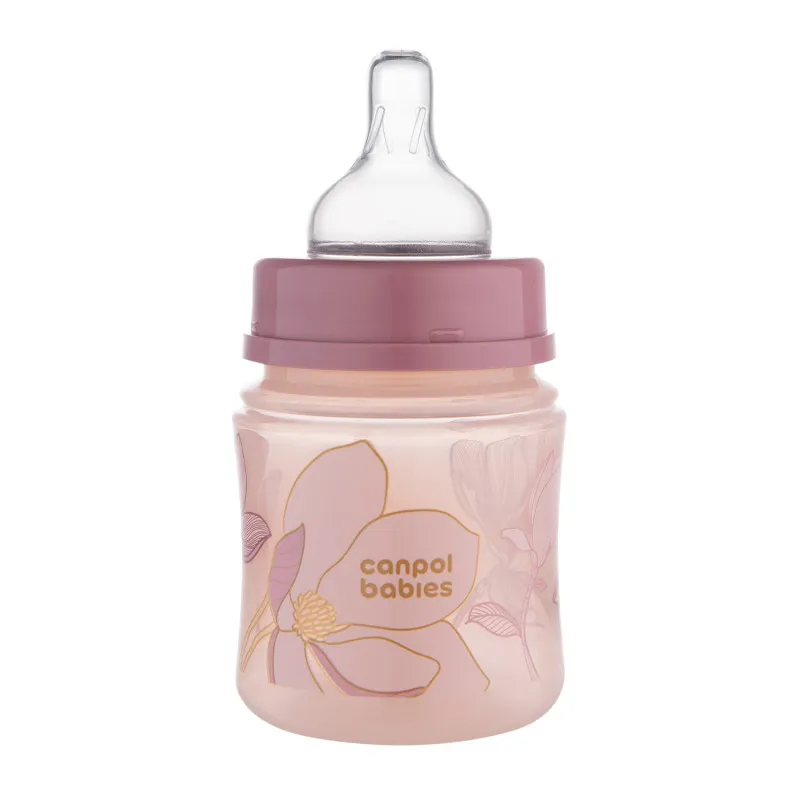 Canpol babies Antikoliková fľaša EasyStart GOLD 120ml ružová 1×1ks, antkoliková fľaša