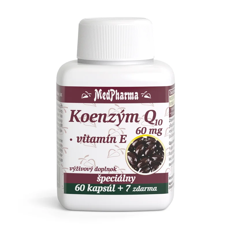 MedPharma KOENZÝM Q10 60 mg + Vitamín E 1×67 cps, výživový doplnok