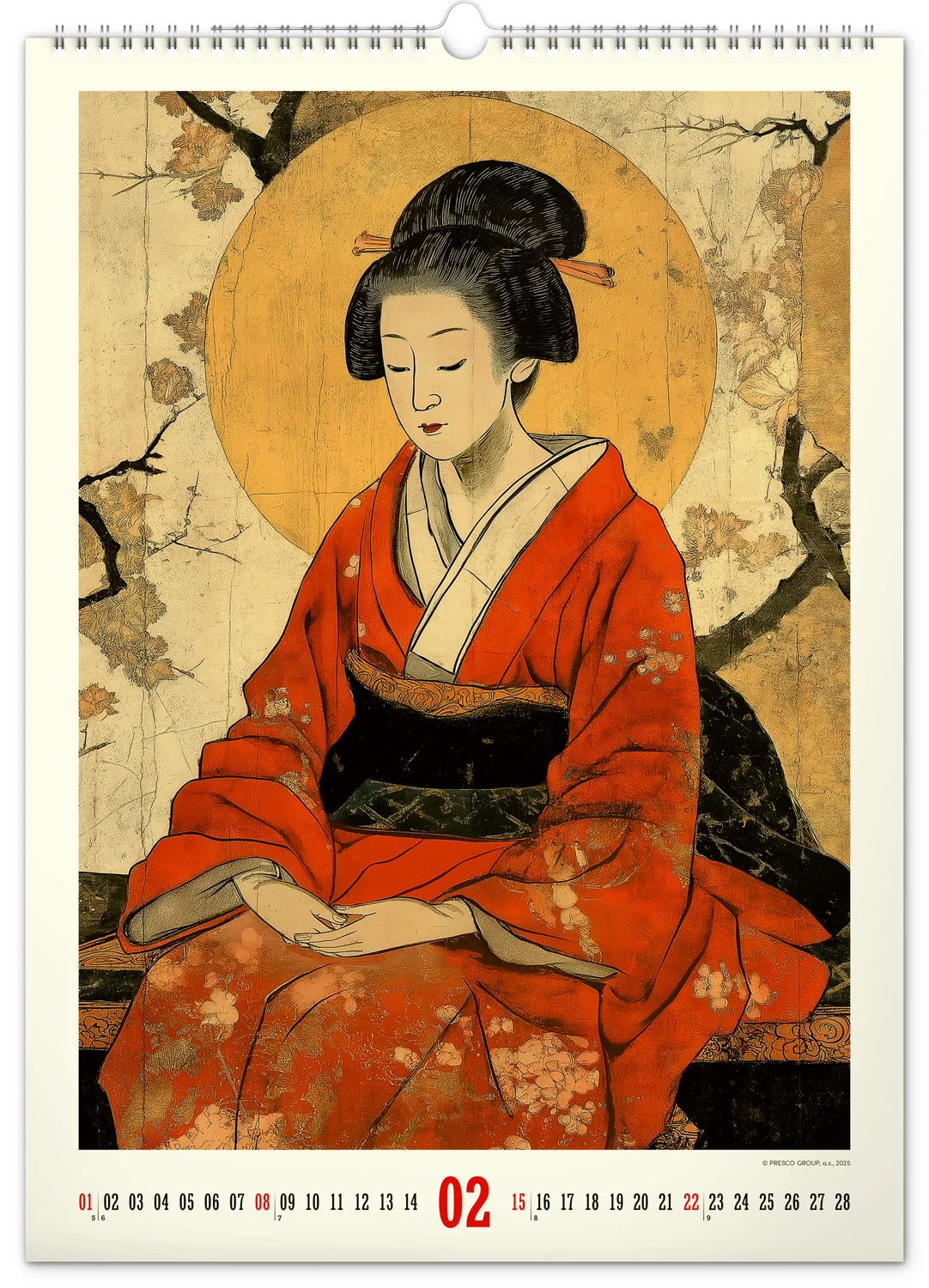 NOTIQUE Nástenný kalendár Vintage plagáty – japonské umenie 2026 33×46 cm