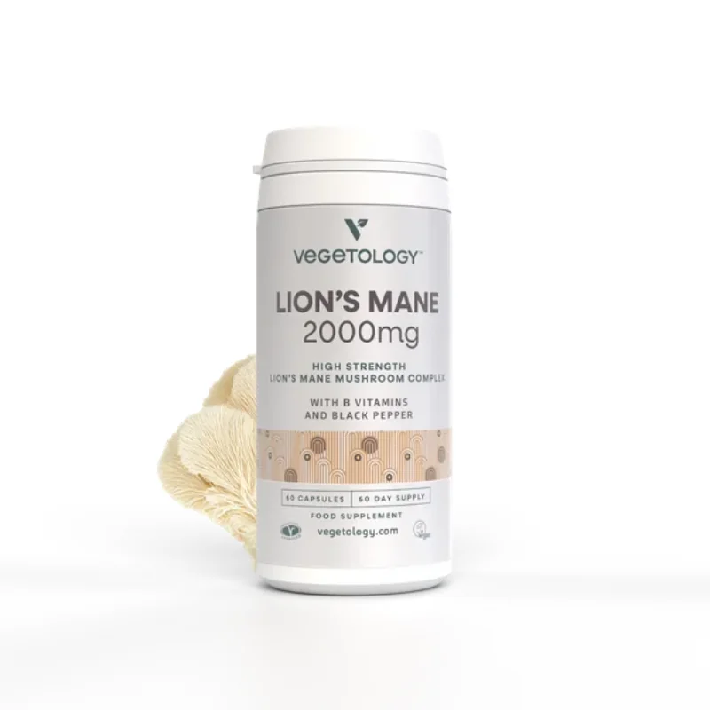 Vegetology Vegan Lion's Mane (Korálovec ježatý) 2000 mg + B-Komplex, 60 kapsúl