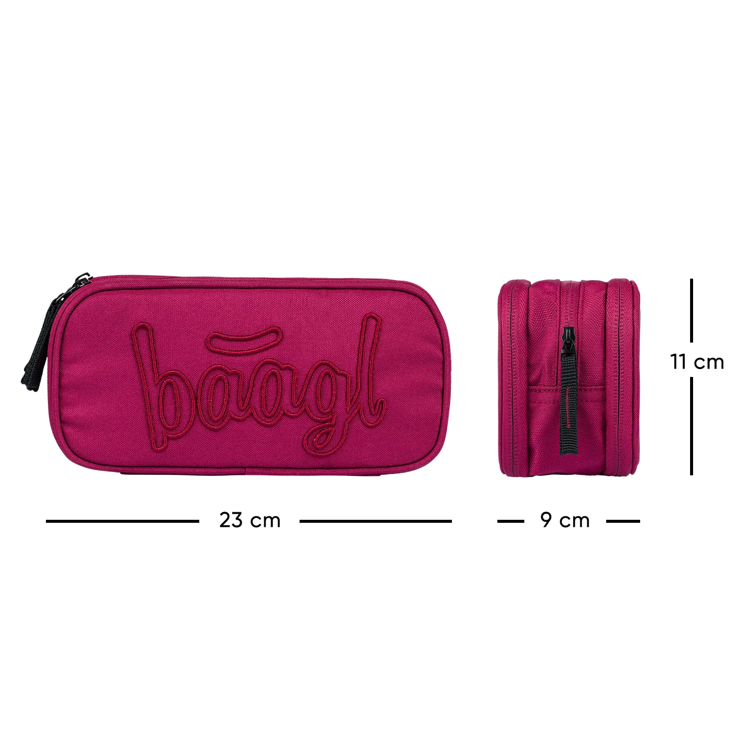 Baagl študentský peračník Etui Ruby, 3 komory červený, puzdro