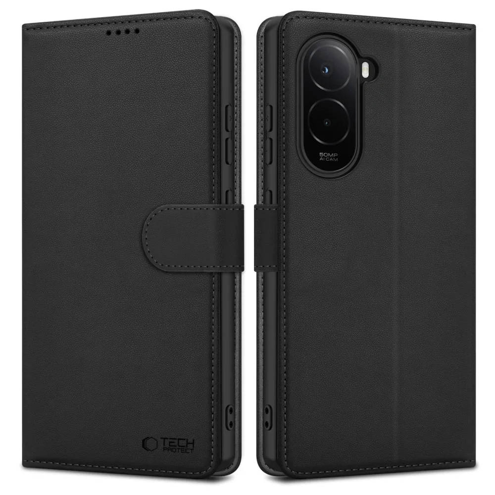 Tech-Protect Wallet knižkové puzdro na Xiaomi Poco M7, čierny