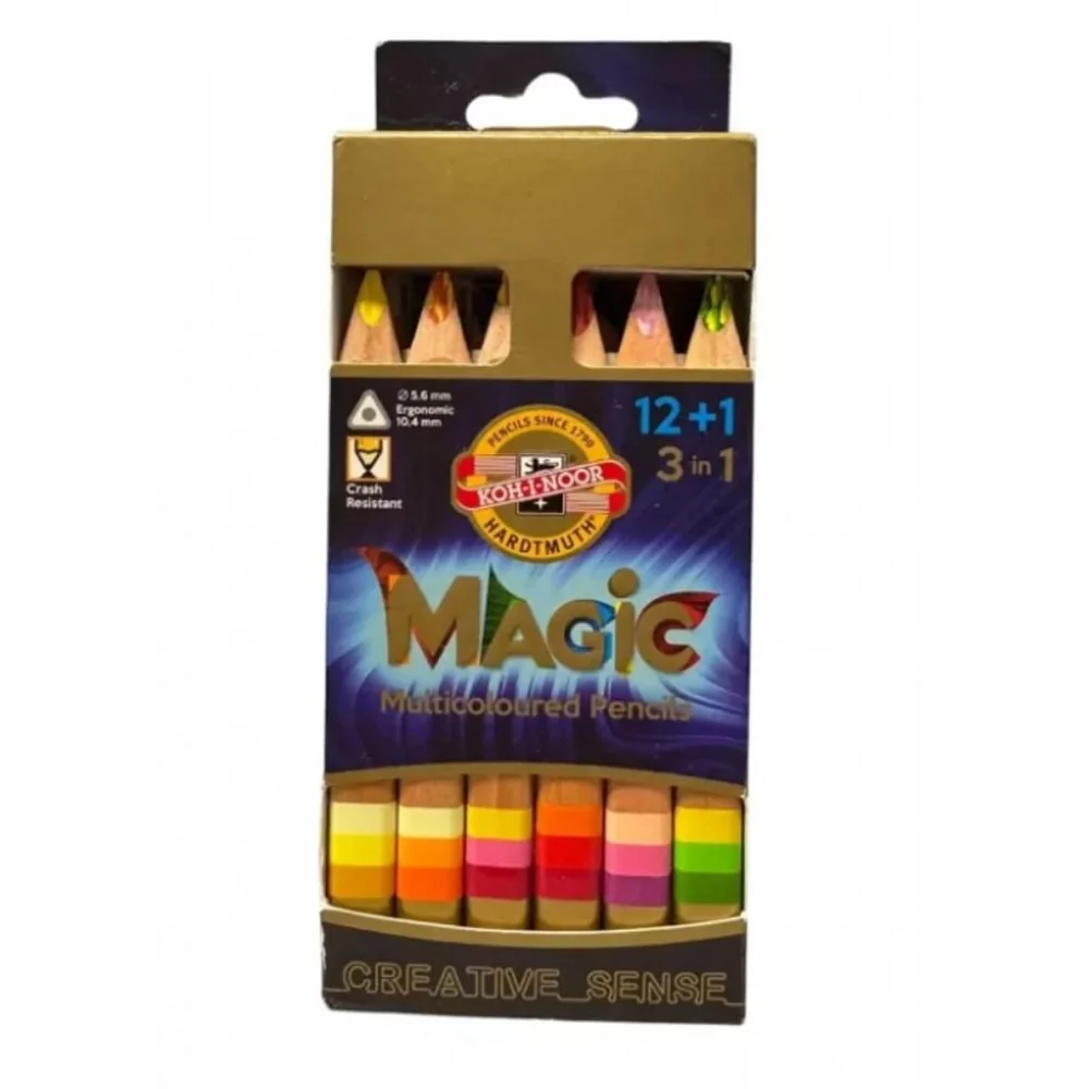 Pastelky trojhranné Magic - multicolor 12+1-KOH-I-NOOR
