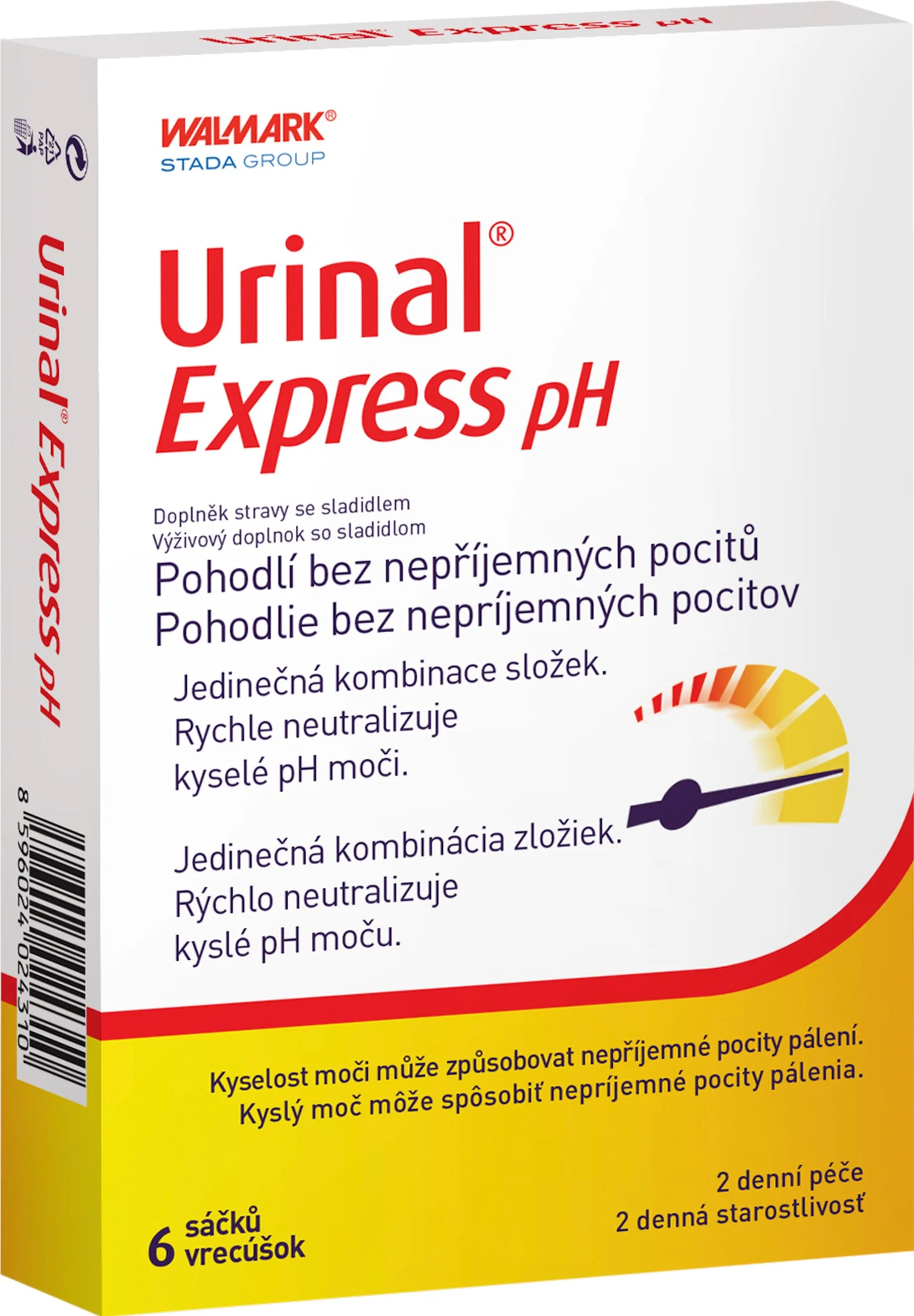 WALMARK Urinal Express pH 6 sáčkov 1×6 ks, výživový doplnok