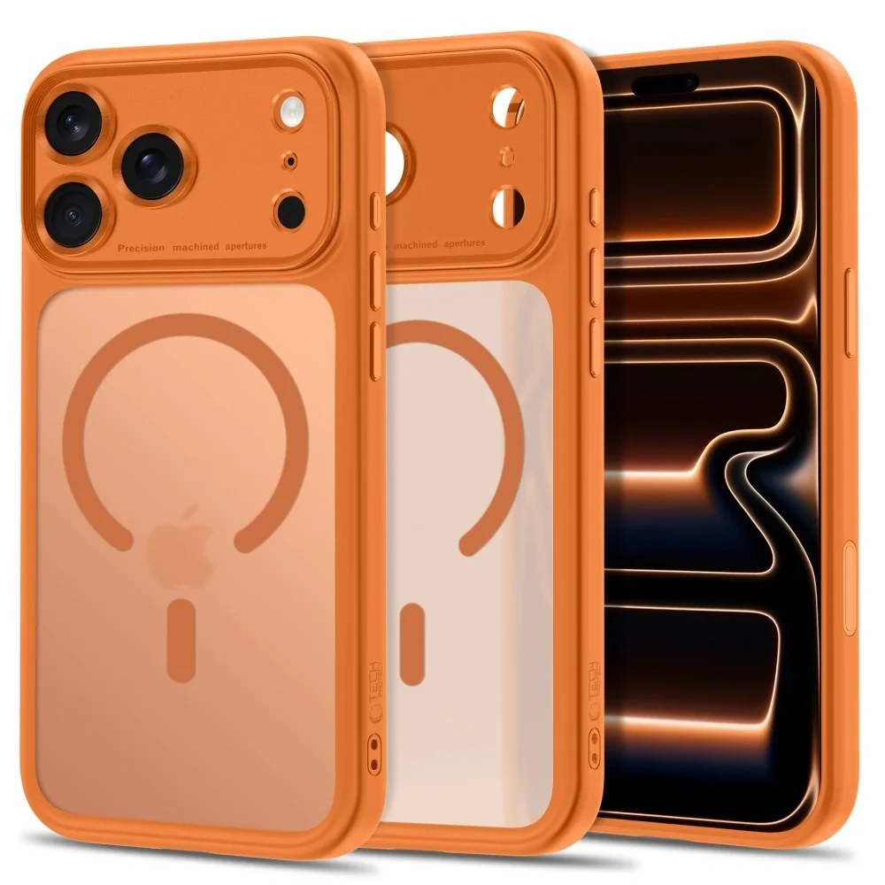 Tech-Protect MagPeak MagSafe CC kryt na iPhone 17 Pro / 18 Pro, oranžový