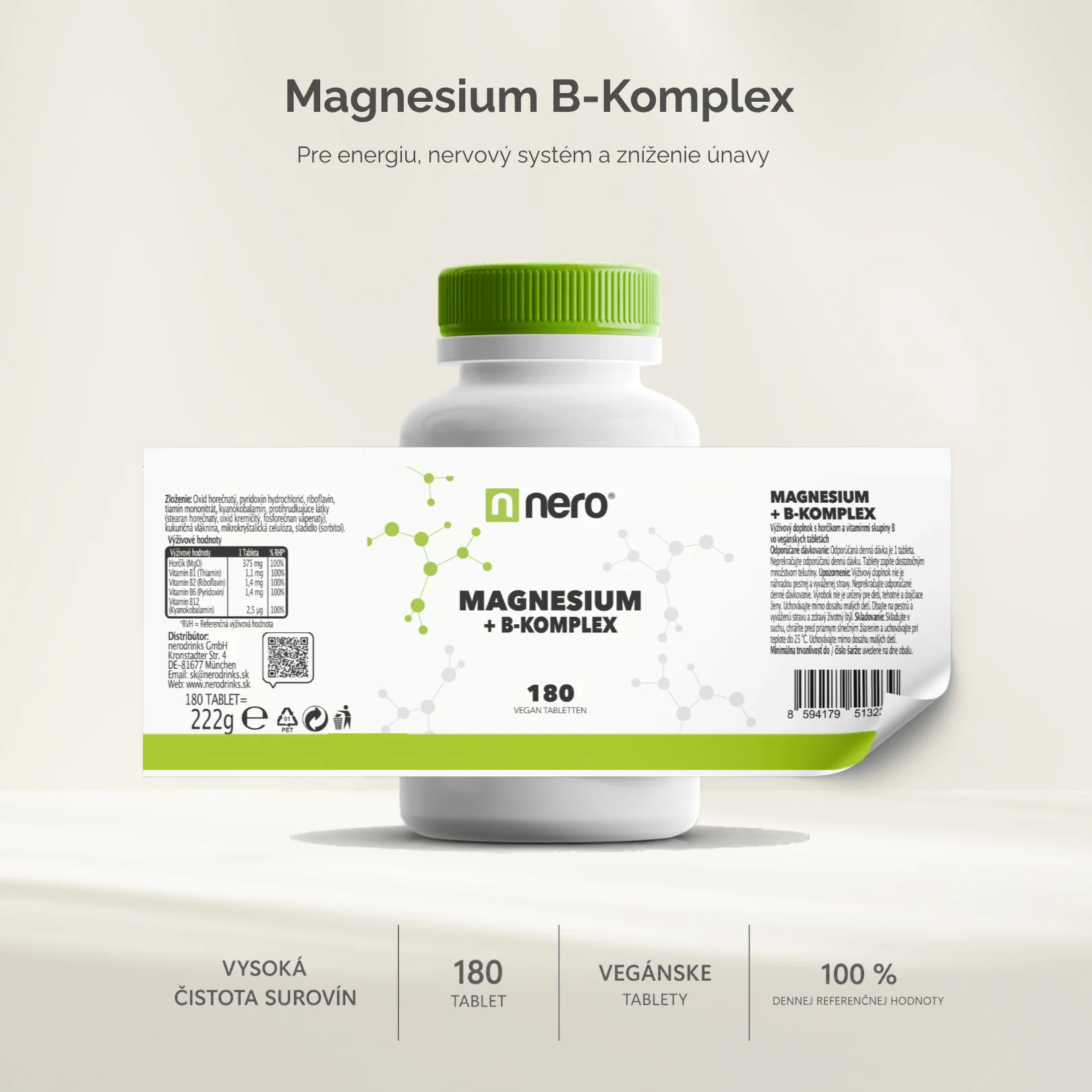 NERO Magnesium + B-Komplex 180 tabliet
