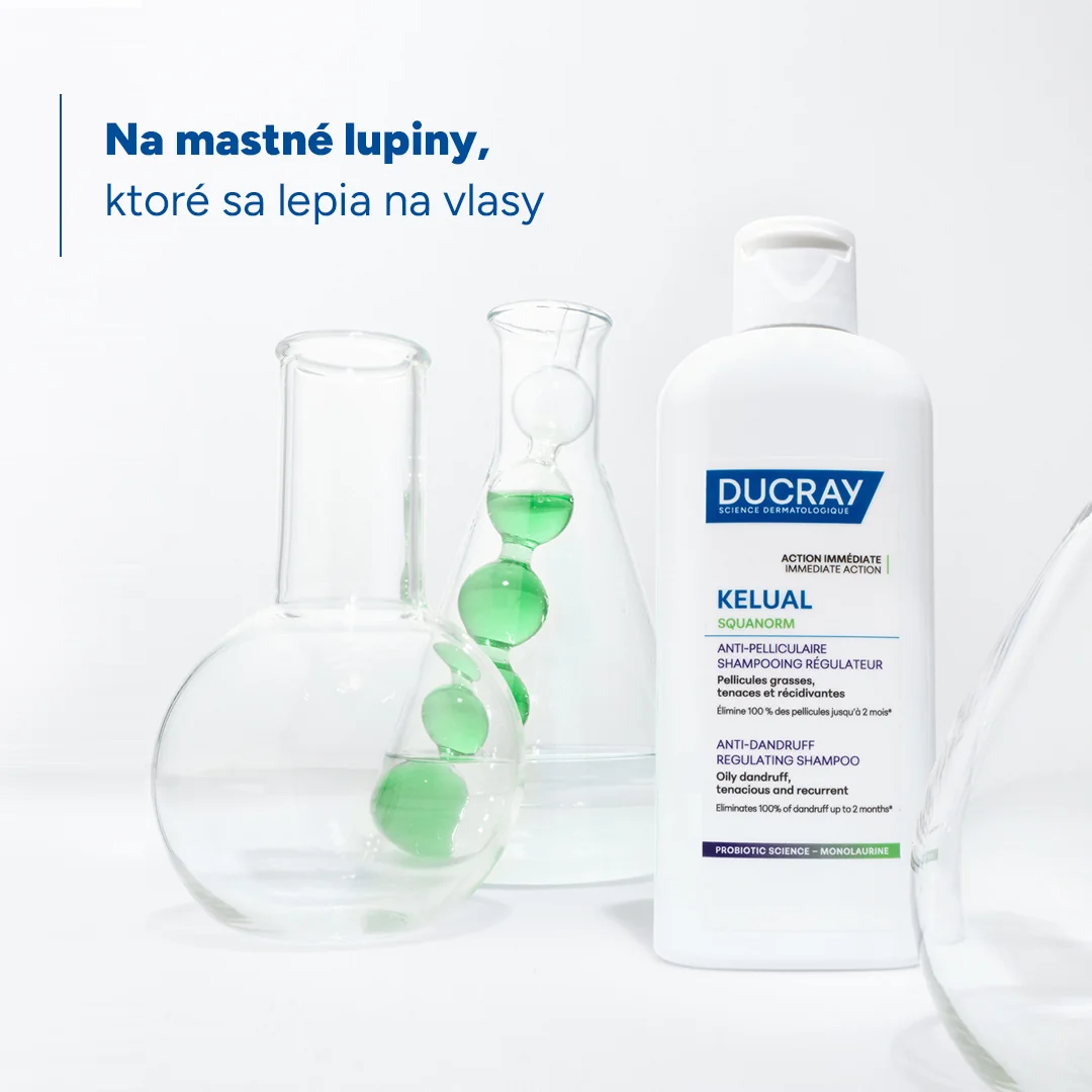 DUCRAY KELUAL SQUANORM Šampón proti mastným lupinám 1×400 ml, šampón proti lupinám
