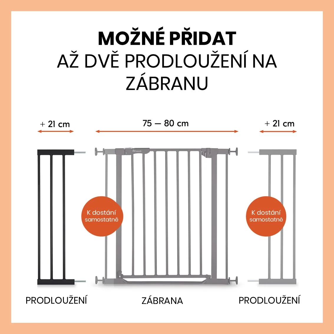 Hauck rozšírenie 21 cm pre zábranu Open N Stop 2, čierne