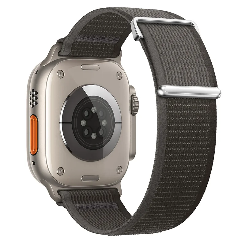 BStrap Velcro Nylon remienok na Apple Watch 38/40/41mm black gray