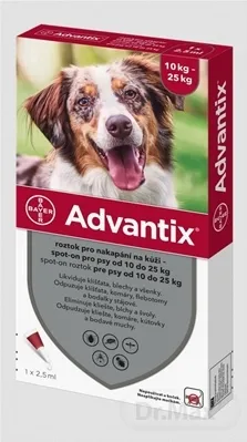 Advantix Spot-on pre psy od 10 do 25 kg